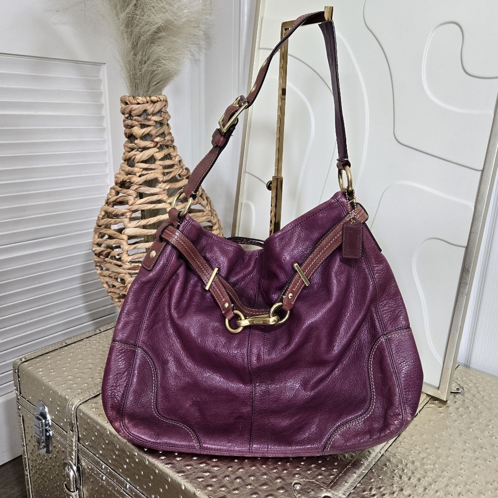 LUXURY COACH PURPLE LEATHER HOBO BAG 💜